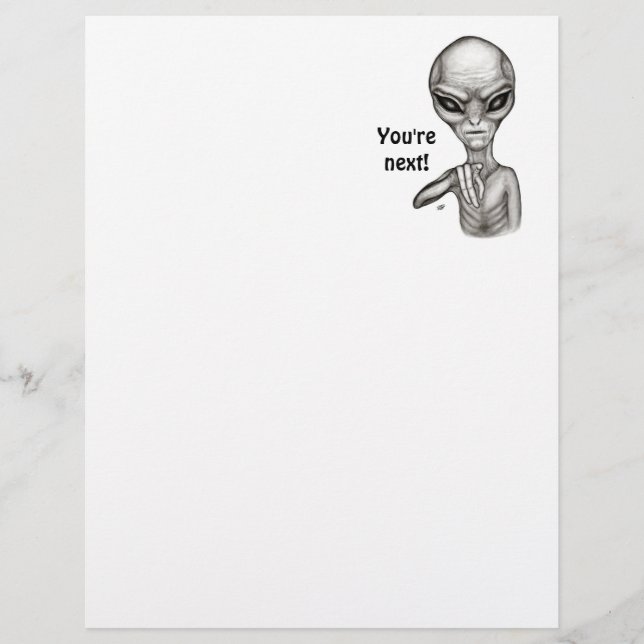 Membrete ¡Mala Alien, eres la siguiente! (Anverso)