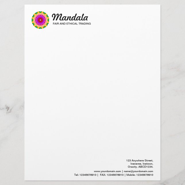 Membrete Mandalá caleidoscópico 02 (Anverso)