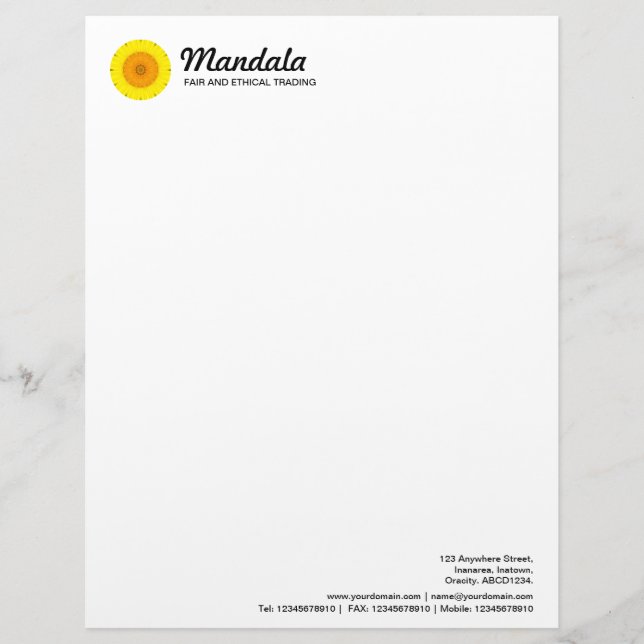 Membrete Mandalá caleidoscópico 030 (Anverso)