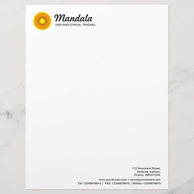 Membrete Mandalá caleidoscópico 033 (Anverso)