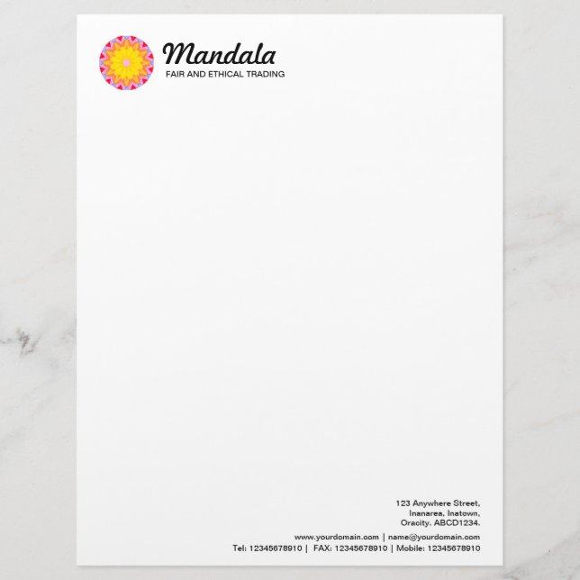 Membrete Mandalá Caleidoscópico 07 (Anverso)