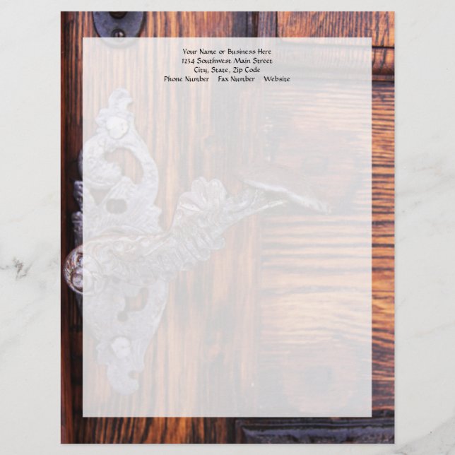 Membrete Mango de puerta de época, inmueble de madera envej (Anverso)