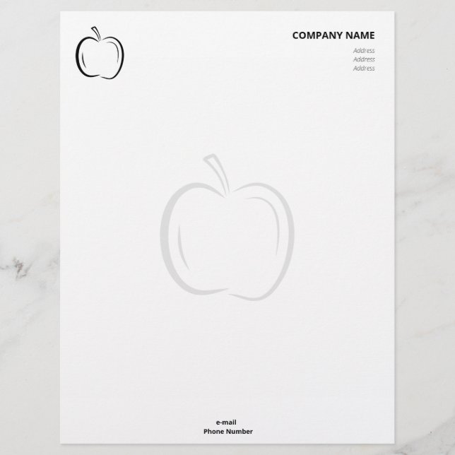 Membrete Manzana de arte de línea con forma de cruz negra m (Anverso)