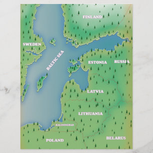 Membrete Mapa del mar Báltico