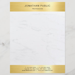 Membrete Marble blanco elegante profesional de oro moderno