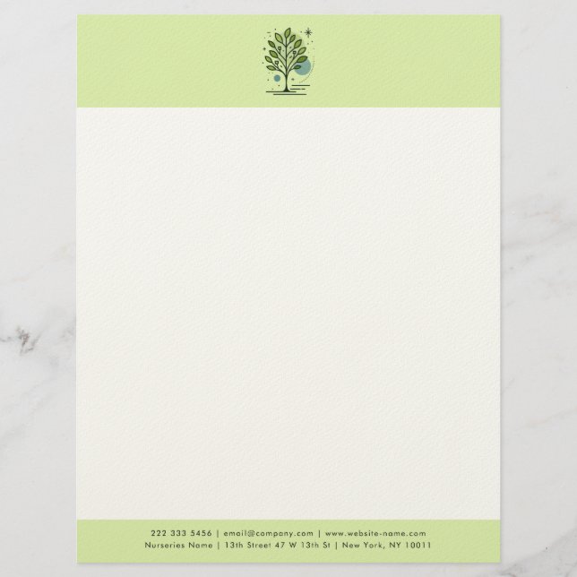 Membrete Marca personalizada de vivero Greenleaf  (Anverso)