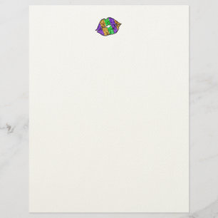 Membrete Mardi Gras Kiss Letterhead