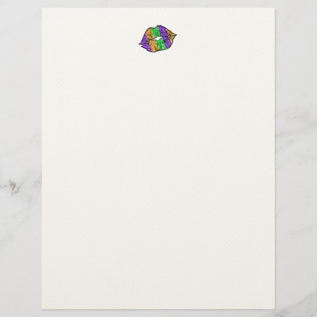 Membrete Mardi Gras Kiss Letterhead (Anverso)