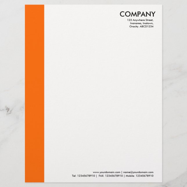 Membrete Margen de color - Naranja (Anverso)