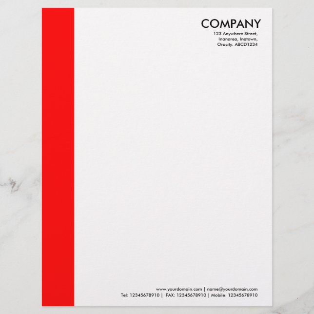 Membrete Margen de color - Rojo (Anverso)