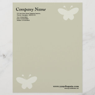 Membrete Mariposa elegante - Beige cálido
