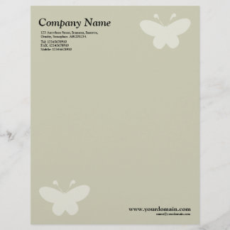 Membrete Mariposa elegante - Beige cálido