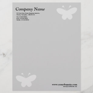 Membrete Mariposa elegante - Gris claro