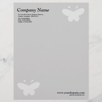 Membrete Mariposa elegante - Gris claro