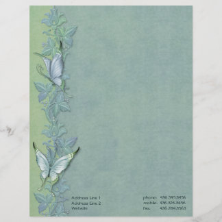 Membrete Mariposa Pastel Floral - Personalizar