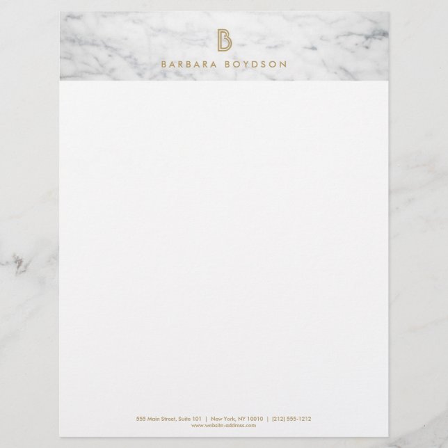 Membrete MÁRMOL BLANCO INTERIOR DISEÑADOR Letterhead (Anverso)