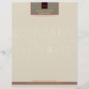 Membrete Math Tutor Letterhead