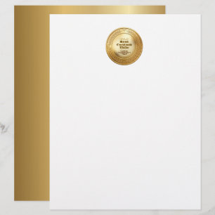 Membrete Medalla de oro realista 3D personalizable y editab
