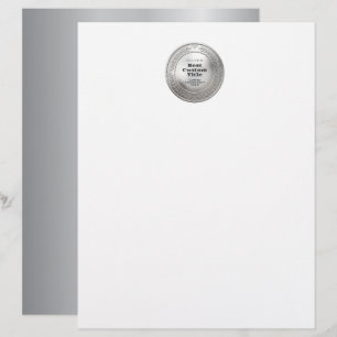 Membrete Medalla de plata realista 3D personalizable y edit