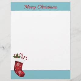 Membrete Medias de Navidad Rojas con Texto Personalizado