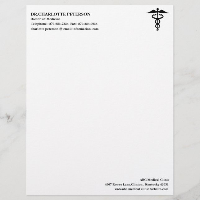 Membrete Médico Simple Moderno  (Anverso)