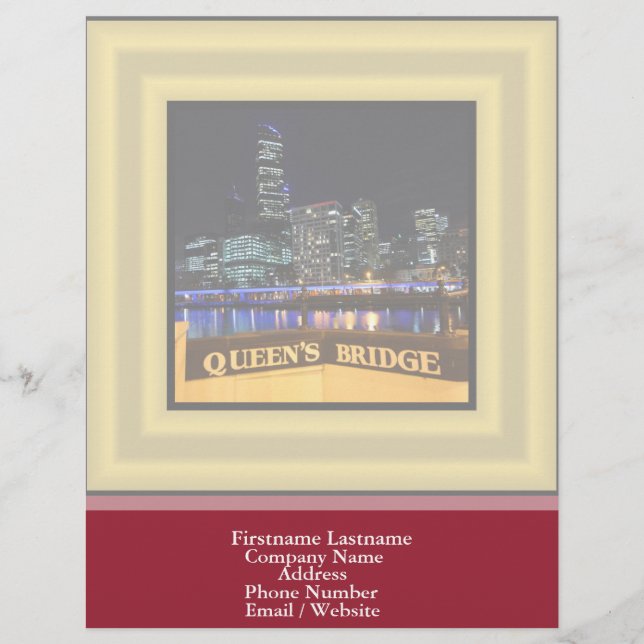 Membrete Melbourne Australia CBD enciende el puente de la R (Anverso)