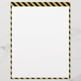 Membrete Metallic Gold and Black Stripe Pattern Stylish