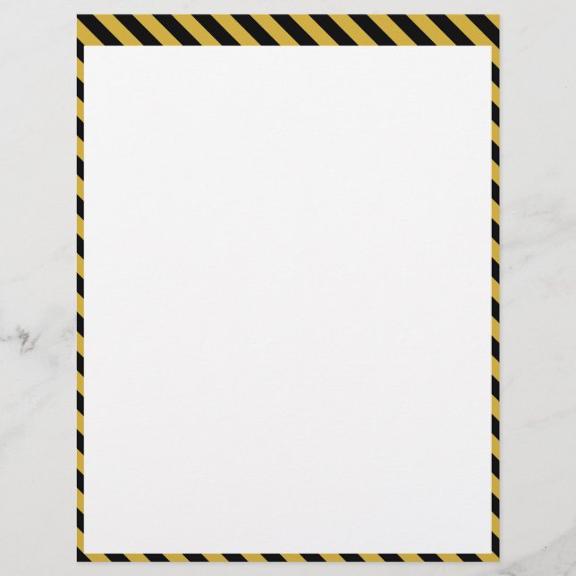 Membrete Metallic Gold and Black Stripe Pattern Stylish (Anverso)