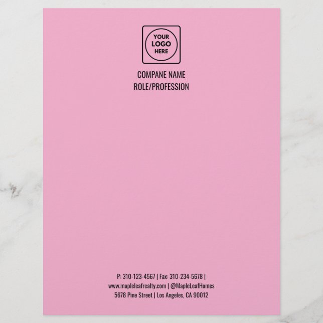 Membrete Minimalist Custom Logo Text Professional  (Anverso)