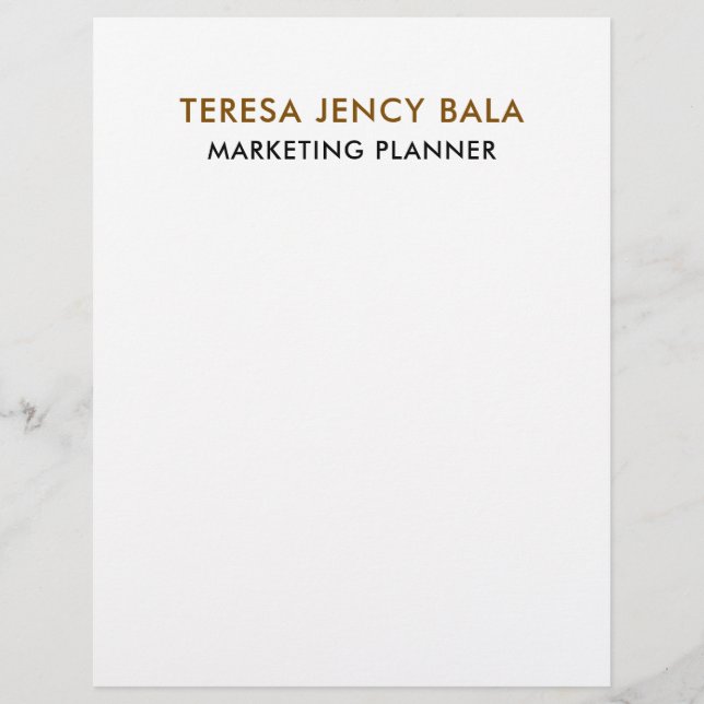 Membrete Minimalist Gold Professional Elegant letterhead (Anverso)