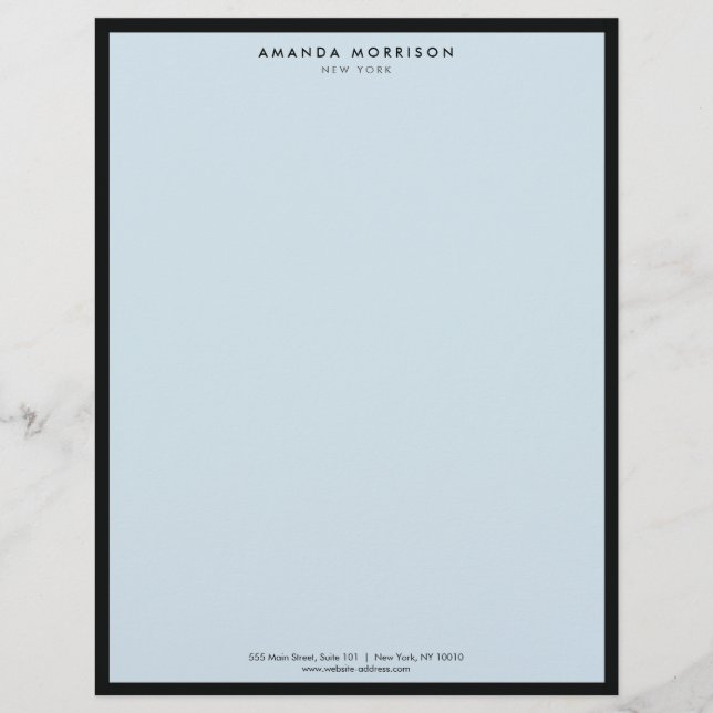 Membrete Minimalista Boutique Black/Blue (Anverso)