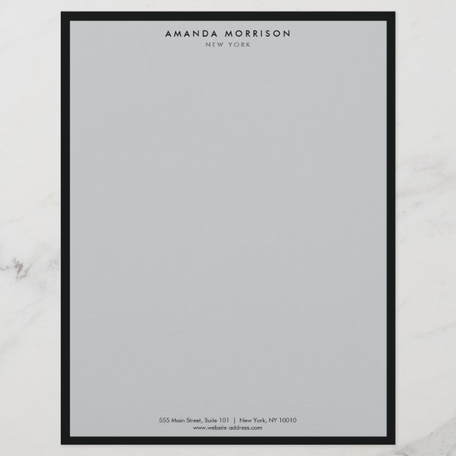 Membrete Minimalista Boutique Black/Gray (Anverso)
