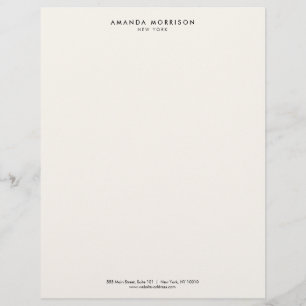 Membrete Minimalista Luxury Boutique Ivory Letterhead