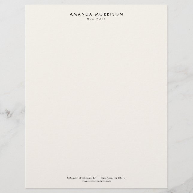 Membrete Minimalista Luxury Boutique Ivory Letterhead (Anverso)