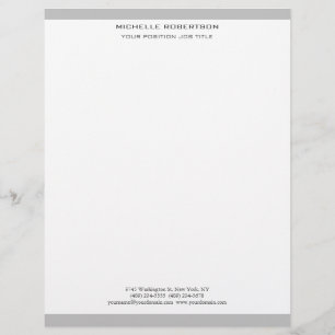 Membrete Minimalista moderno sencillo blanco gris