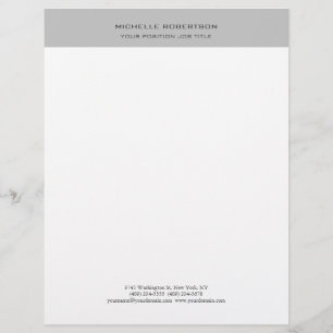 Membrete Minimalista moderno sencillo blanco gris