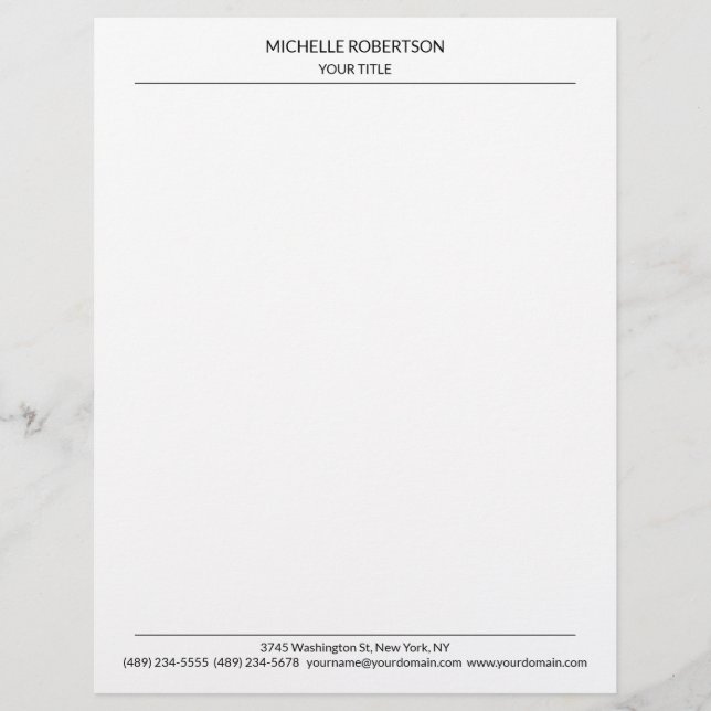 Membrete Minimalista profesional moderno creativo (Anverso)