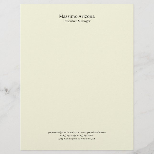 Membrete Mínimo profesional moderno simple beige (Anverso)