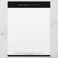 MÍNIMO y MODERNO Letterhead negro/blanco