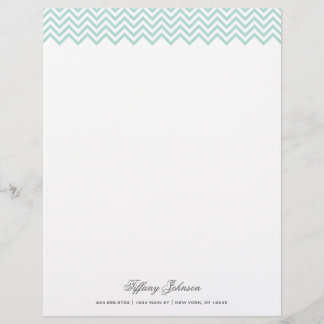 Membrete Mint Modern Chevron Border