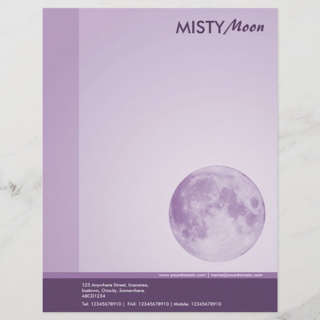 Membrete Misty Moon Violet (Anverso)