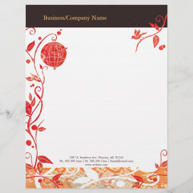 Membrete Moda Amor romántico Aves Negocios (Anverso)