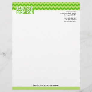 Membrete Moda chevron patrón menta verde dos tonos elegante