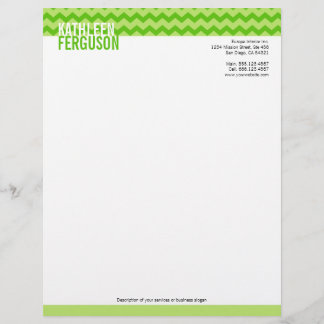Membrete Moda chevron patrón menta verde dos tonos elegante