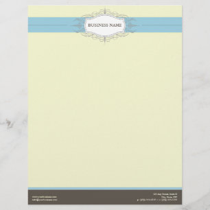 Membrete Moda Deco Bebé Azul Letterhead personalizada