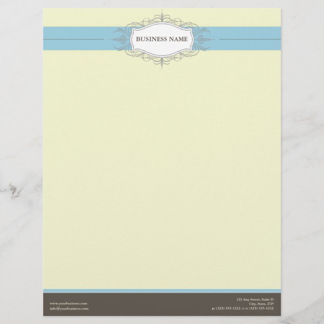 Membrete Moda Deco Bebé Azul Letterhead personalizada (Anverso)