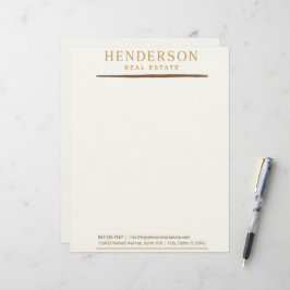 Membrete Moda moderna de lujo Gold & Mahogany Design (8.5x1