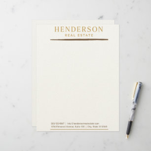 Membrete Moda moderna de lujo Gold & Mahogany Design (8.5x1