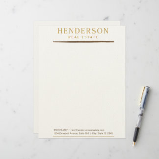 Membrete Moda moderna de lujo Gold & Mahogany Design (8.5x1