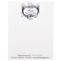 moda púrpura, negra y blanca Cabezales de membrete